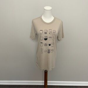 Coffee Graphic Tee Shirt Brave Mama Co.  Lightweight Cups Espresso Beige Black